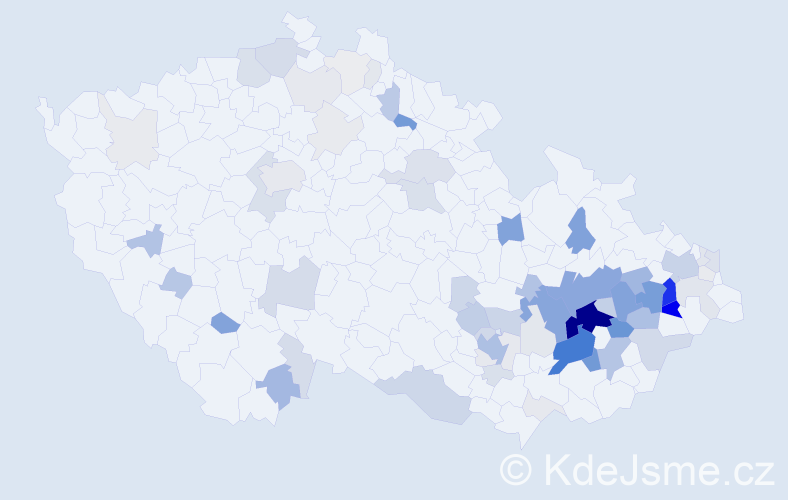 Příjmení: 'Černošková', počet výskytů 292 v celé ČR