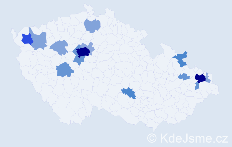 Příjmení: 'Bryndač', počet výskytů 51 v celé ČR