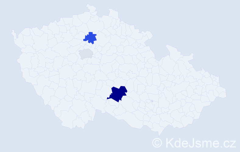 Příjmení: 'Křeha', počet výskytů 5 v celé ČR