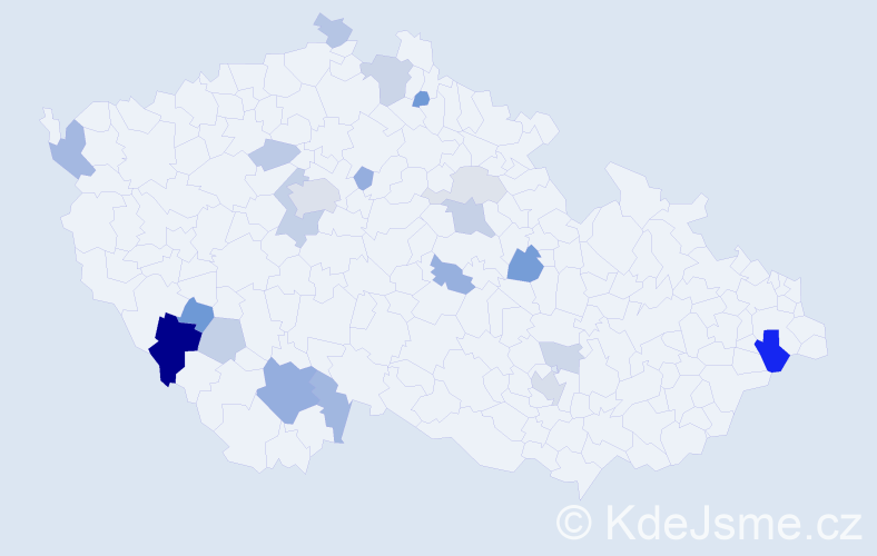 Příjmení: 'Ningerová', počet výskytů 45 v celé ČR