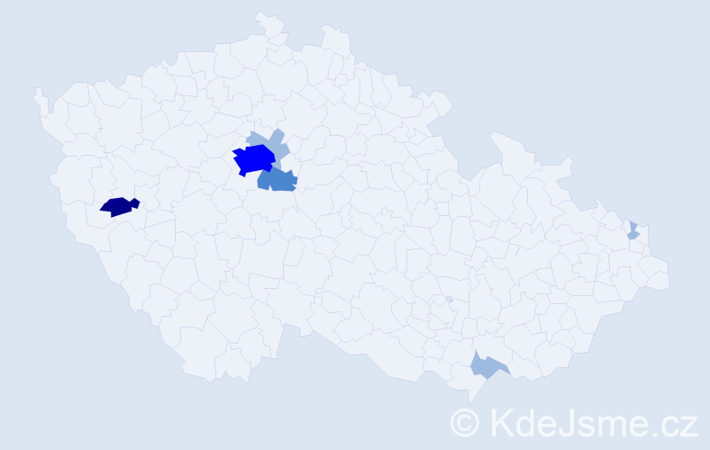 Příjmení: 'Čenteš', počet výskytů 12 v celé ČR