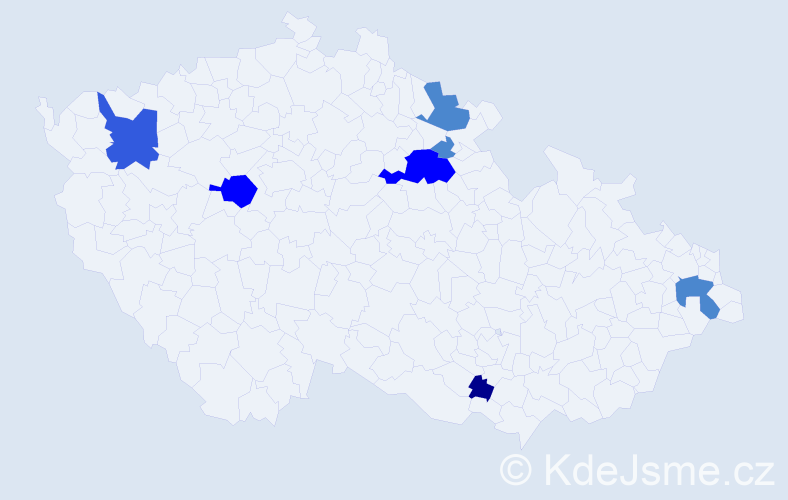 Příjmení: 'Paradiová', počet výskytů 22 v celé ČR
