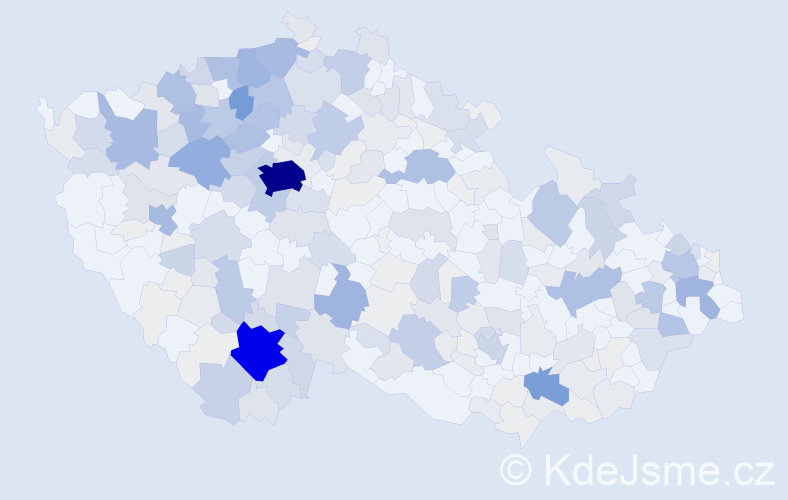 Příjmení: 'Hajný', počet výskytů 1072 v celé ČR