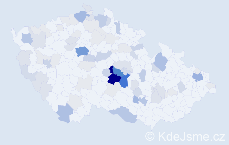Příjmení: 'Benc', počet výskytů 279 v celé ČR