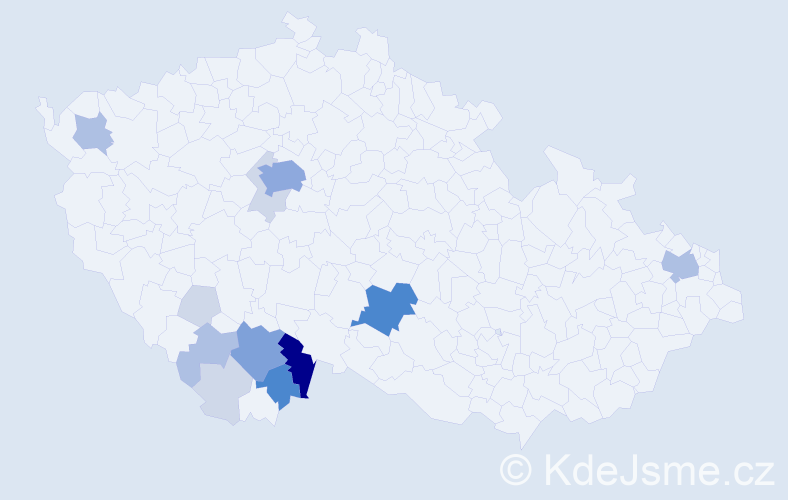 Příjmení: 'Apfelthaler', počet výskytů 45 v celé ČR