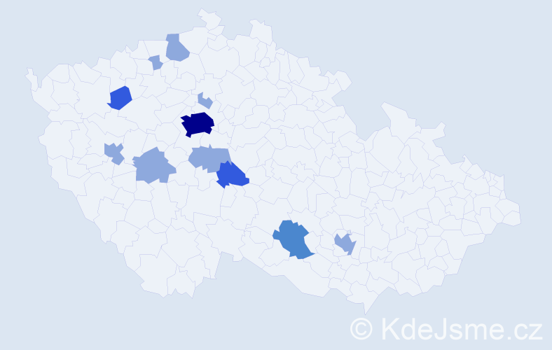 Příjmení: 'Potančok', počet výskytů 20 v celé ČR