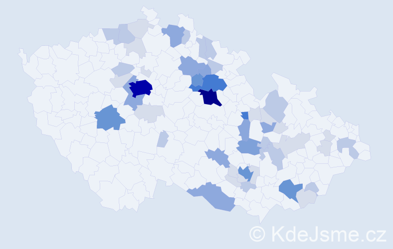 Příjmení: 'Deml', počet výskytů 159 v celé ČR