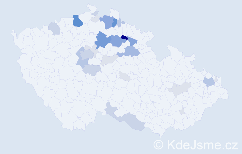 Příjmení: 'Nypl', počet výskytů 104 v celé ČR