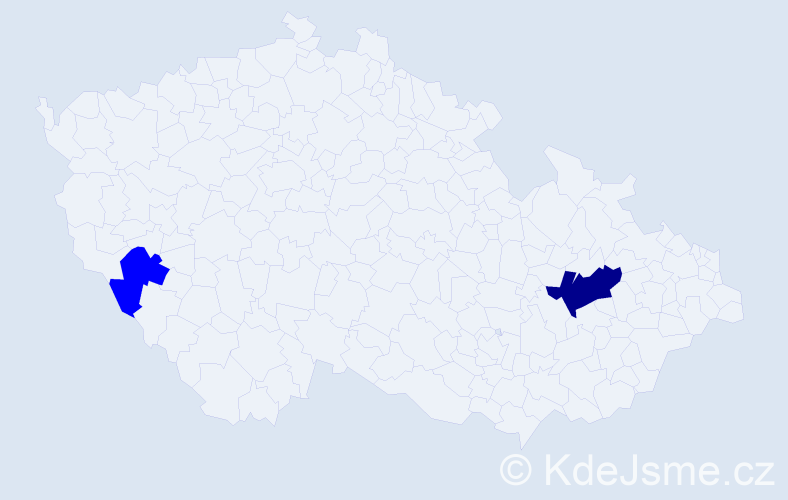 Příjmení: 'Trešo', počet výskytů 3 v celé ČR