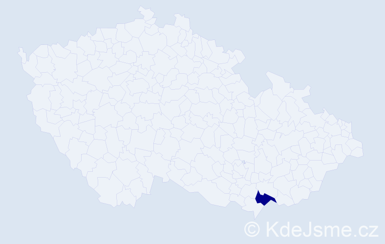 Příjmení: 'Velican', počet výskytů 1 v celé ČR