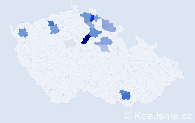 Příjmení: 'Cee', počet výskytů 53 v celé ČR