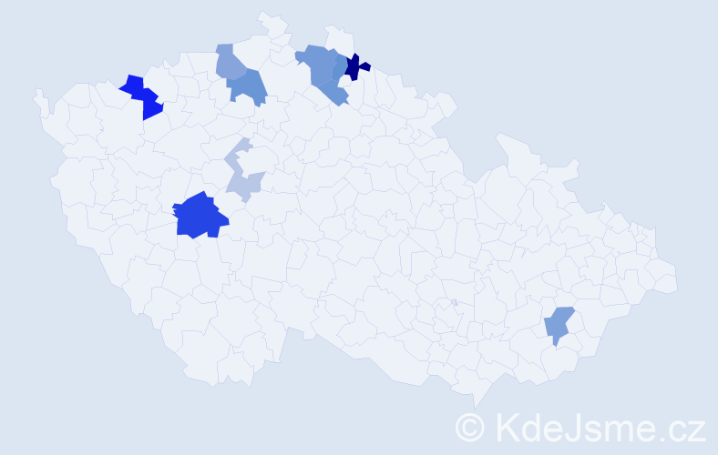 Příjmení: 'Gahlerová', počet výskytů 22 v celé ČR