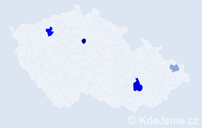 Příjmení: 'Bajs', počet výskytů 6 v celé ČR