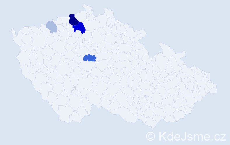Příjmení: 'Ponrt', počet výskytů 18 v celé ČR