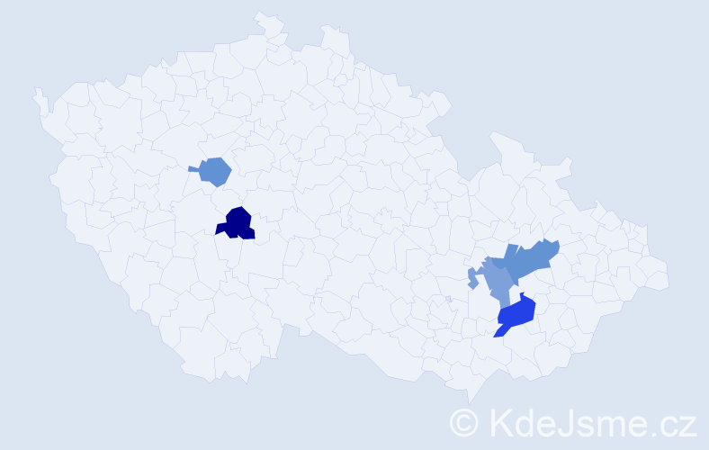 Příjmení: 'Velim', počet výskytů 7 v celé ČR