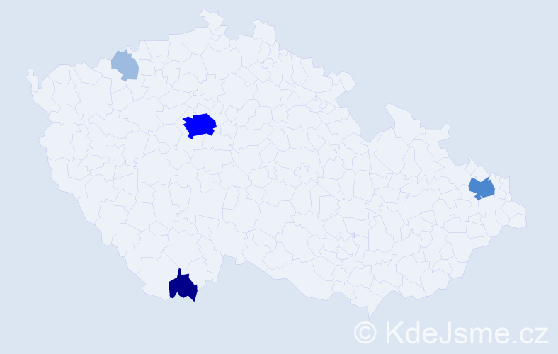 Příjmení: 'Vankó', počet výskytů 10 v celé ČR