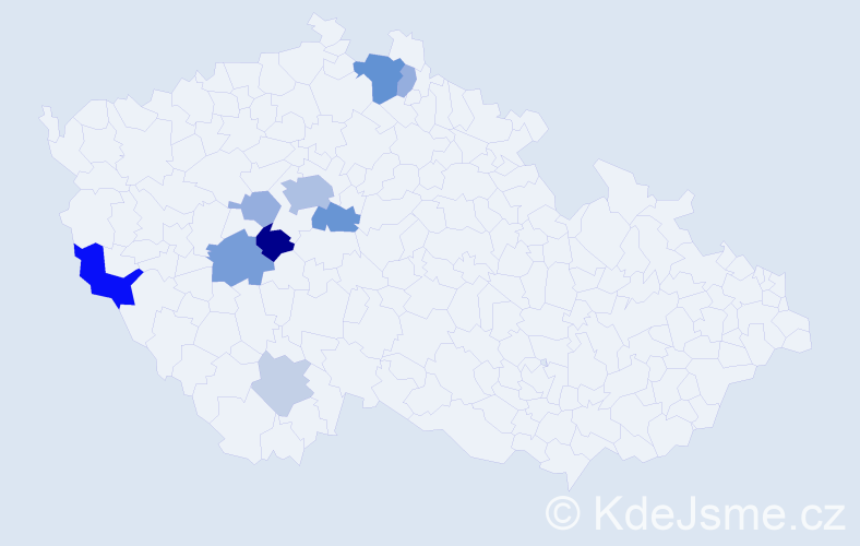 Příjmení: 'Plzenská', počet výskytů 25 v celé ČR