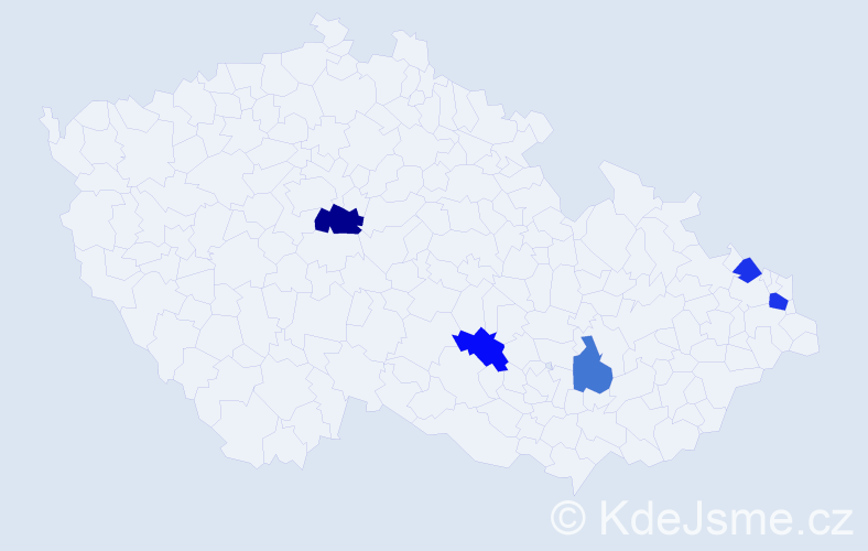Příjmení: 'Barbíriková', počet výskytů 7 v celé ČR