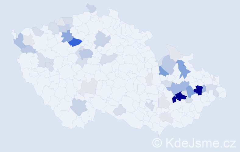Příjmení: 'Girgová', počet výskytů 215 v celé ČR