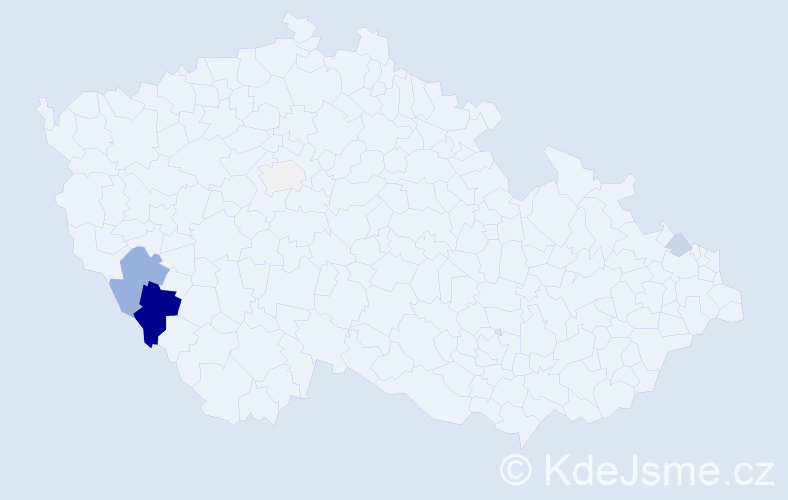 Příjmení: 'Krulcová', počet výskytů 13 v celé ČR