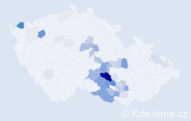 Příjmení: 'Kejda', počet výskytů 164 v celé ČR