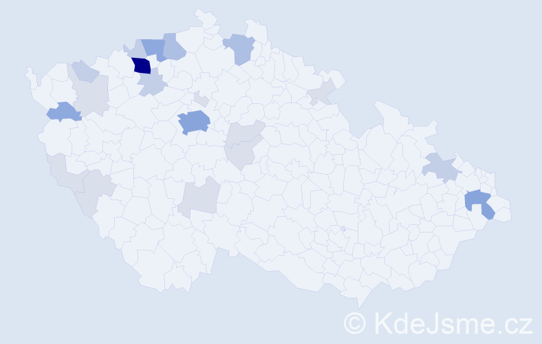 Příjmení: 'Péterová', počet výskytů 62 v celé ČR