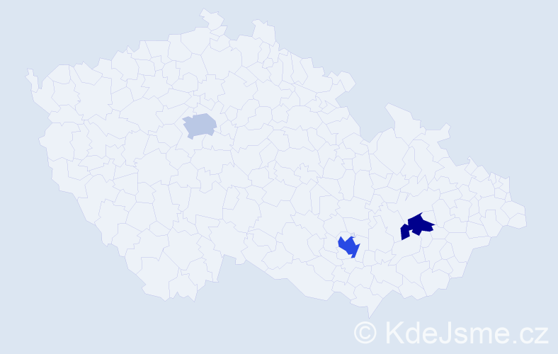 Příjmení: 'Potúčková', počet výskytů 4 v celé ČR