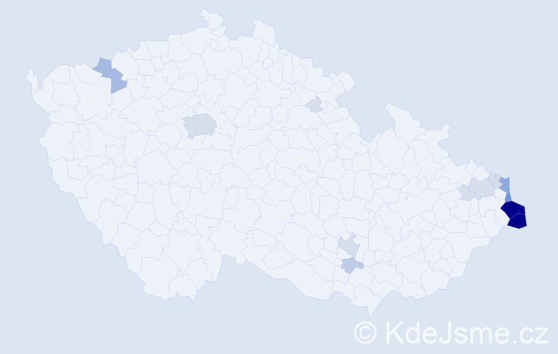 Příjmení: 'Czeczotka', počet výskytů 63 v celé ČR