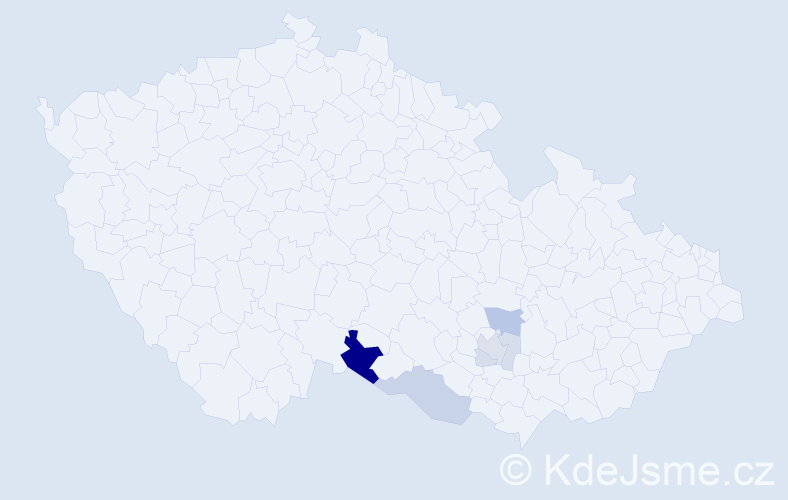 Příjmení: 'Bachel', počet výskytů 14 v celé ČR