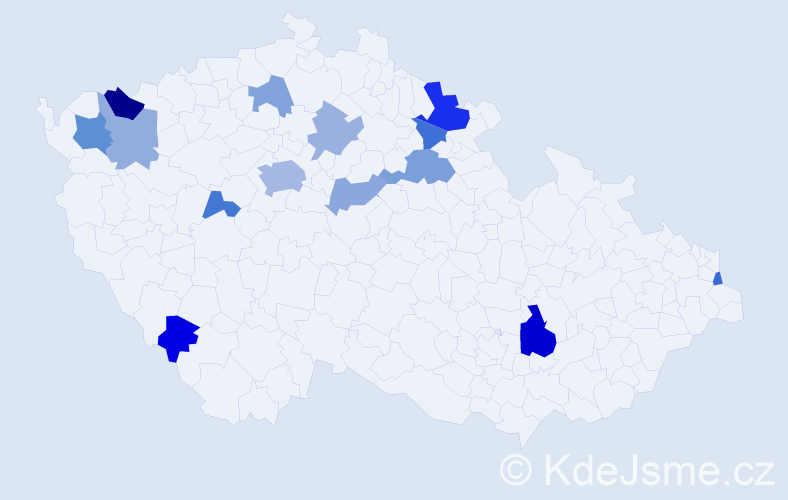 Příjmení: 'Karabin', počet výskytů 27 v celé ČR