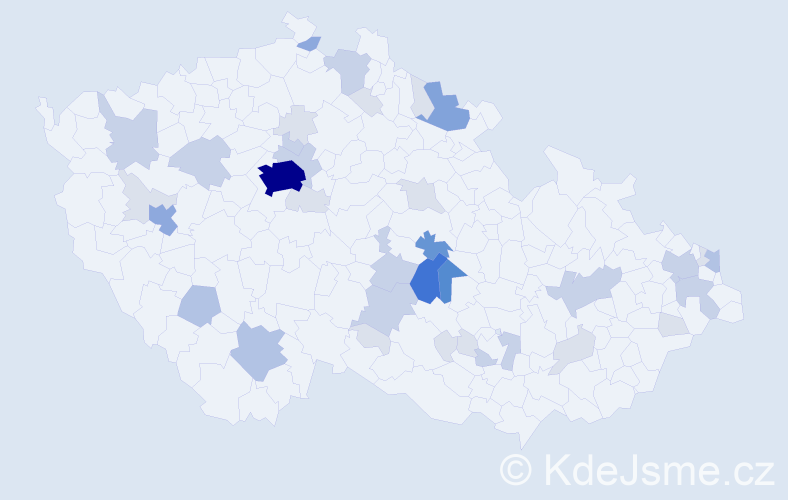 Příjmení: 'Vambera', počet výskytů 114 v celé ČR