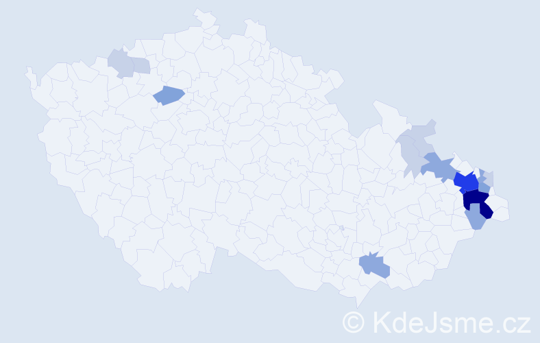 Příjmení: 'Chrápková', počet výskytů 39 v celé ČR