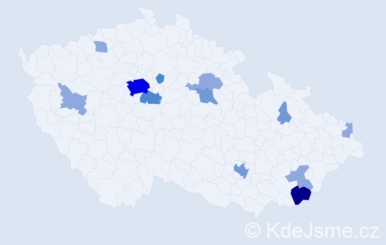 Příjmení: 'Gavalec', počet výskytů 32 v celé ČR
