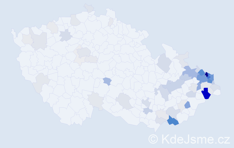 Příjmení: 'Urbančík', počet výskytů 274 v celé ČR