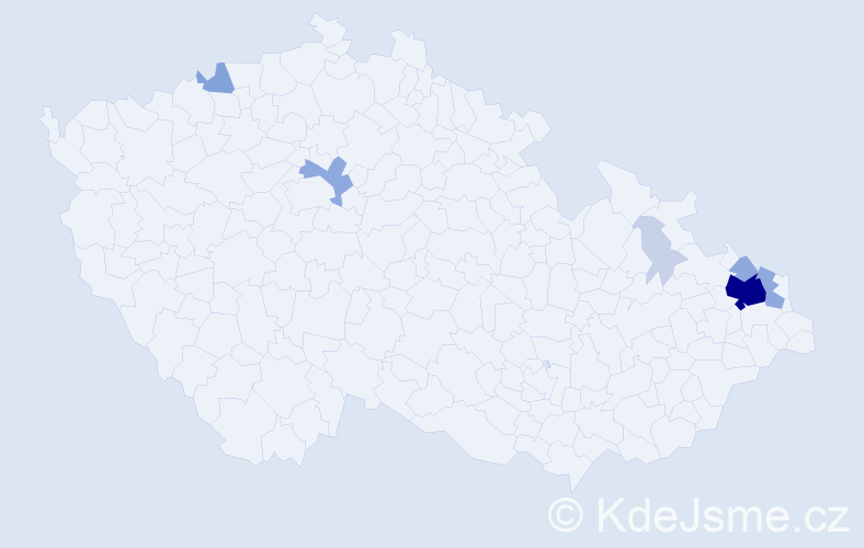 Příjmení: 'Hebda', počet výskytů 26 v celé ČR