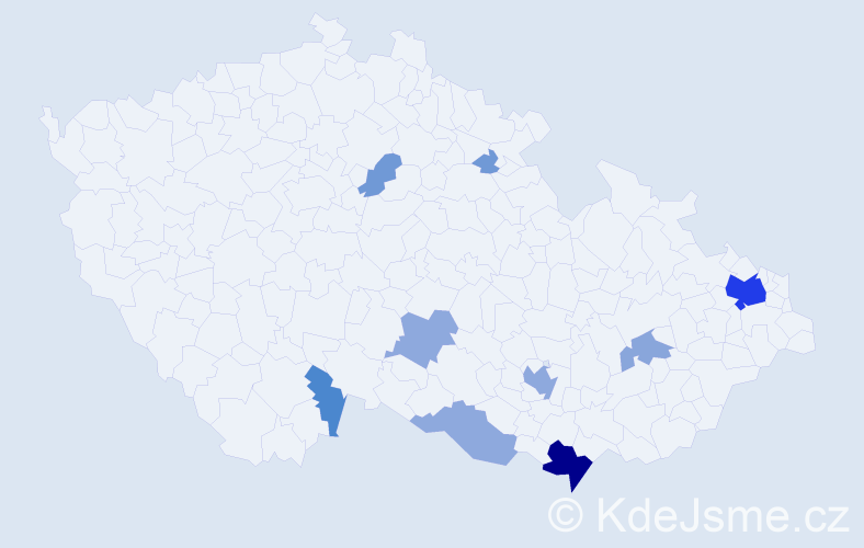 Příjmení: 'Back', počet výskytů 30 v celé ČR