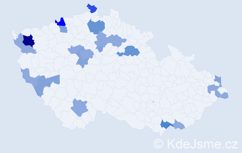 Příjmení: 'Belanec', počet výskytů 55 v celé ČR