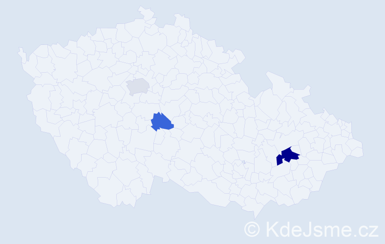 Příjmení: 'Mésl', počet výskytů 8 v celé ČR