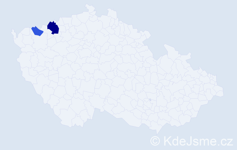 Příjmení: 'Egermann', počet výskytů 5 v celé ČR
