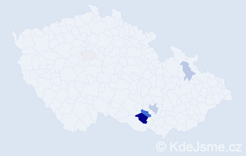 Příjmení: 'Lesonická', počet výskytů 16 v celé ČR