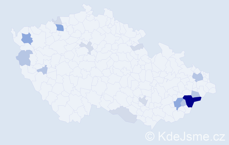 Příjmení: 'Mikač', počet výskytů 42 v celé ČR