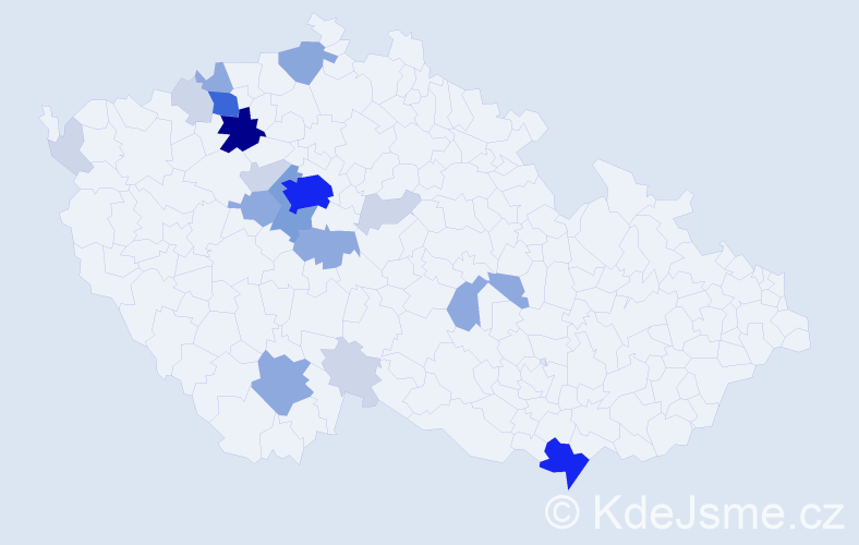 Příjmení: 'Sem', počet výskytů 66 v celé ČR