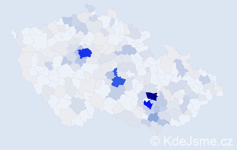Příjmení: 'Kocman', počet výskytů 799 v celé ČR