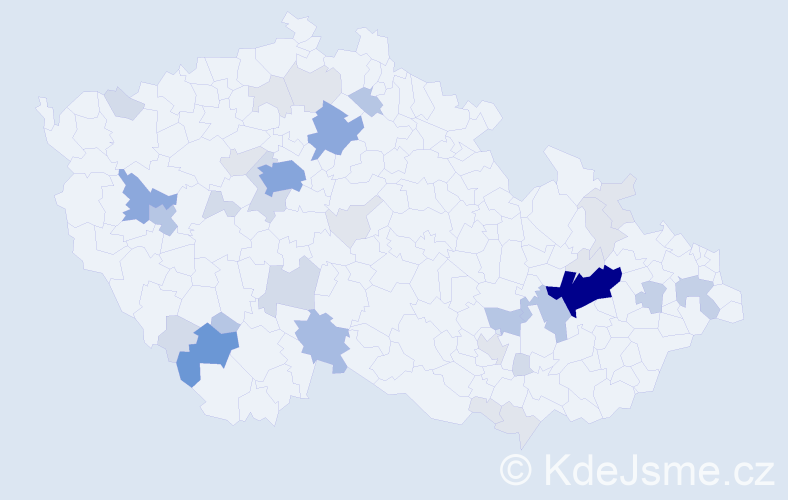 Příjmení: 'Krbeček', počet výskytů 121 v celé ČR