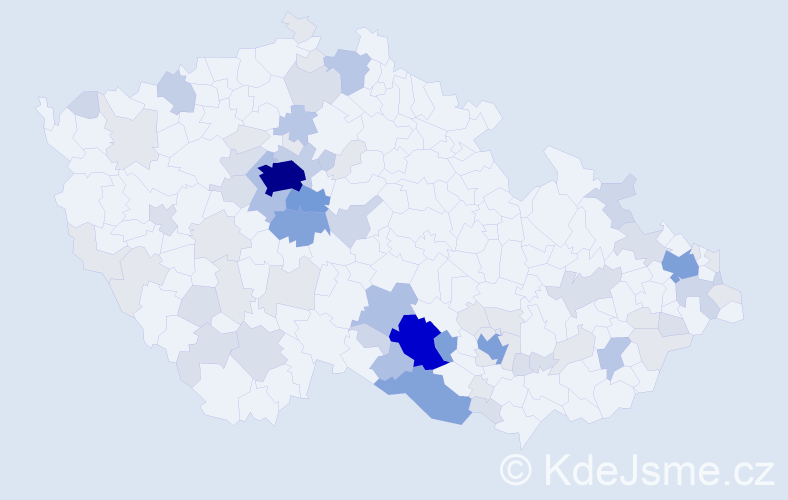 Příjmení: 'Vejmelková', počet výskytů 266 v celé ČR