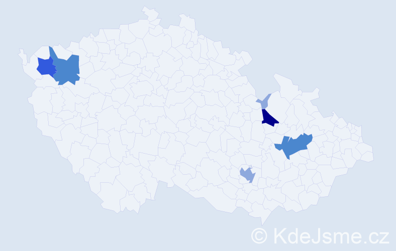 Příjmení: 'Pulkrt', počet výskytů 14 v celé ČR