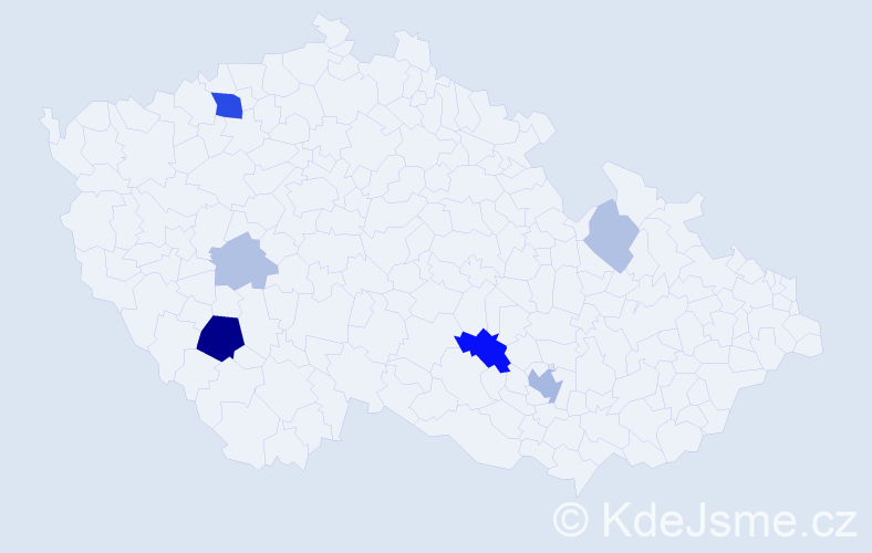 Příjmení: 'Stögerová', počet výskytů 19 v celé ČR