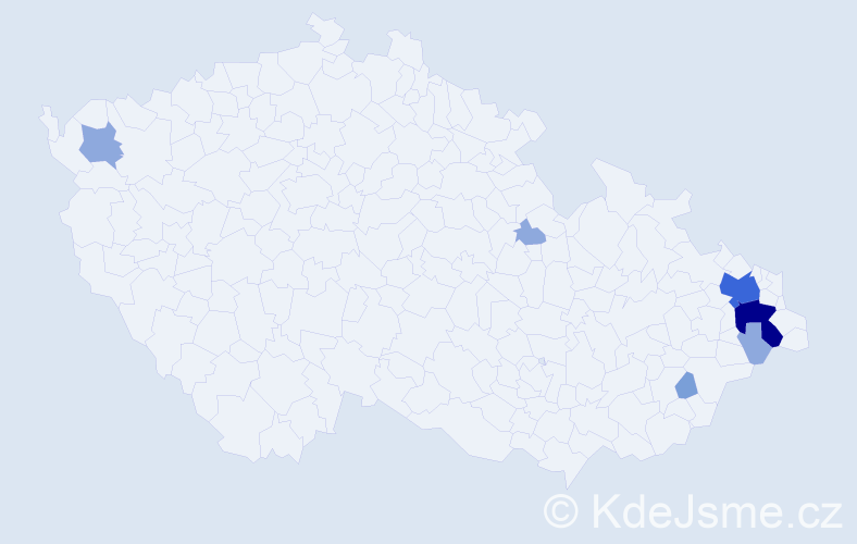 Příjmení: 'Gurňáková', počet výskytů 16 v celé ČR