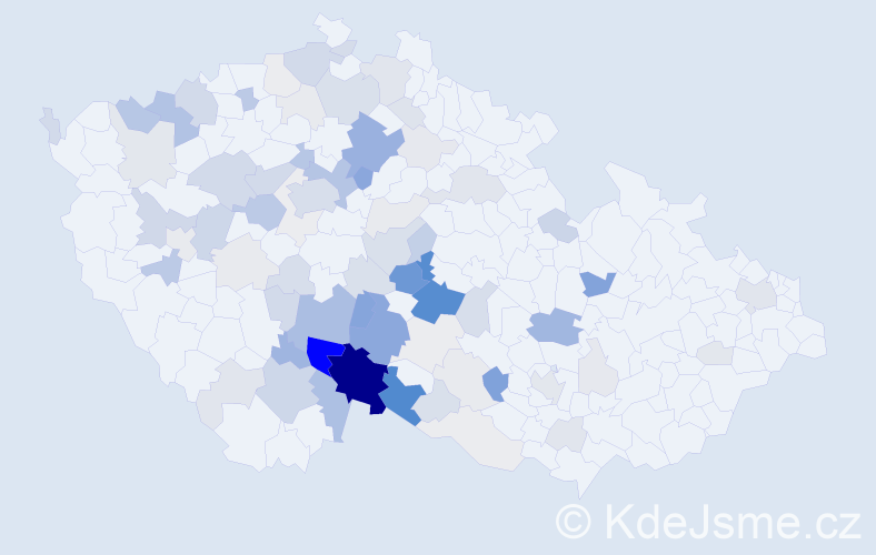 Příjmení: 'Míchalová', počet výskytů 285 v celé ČR