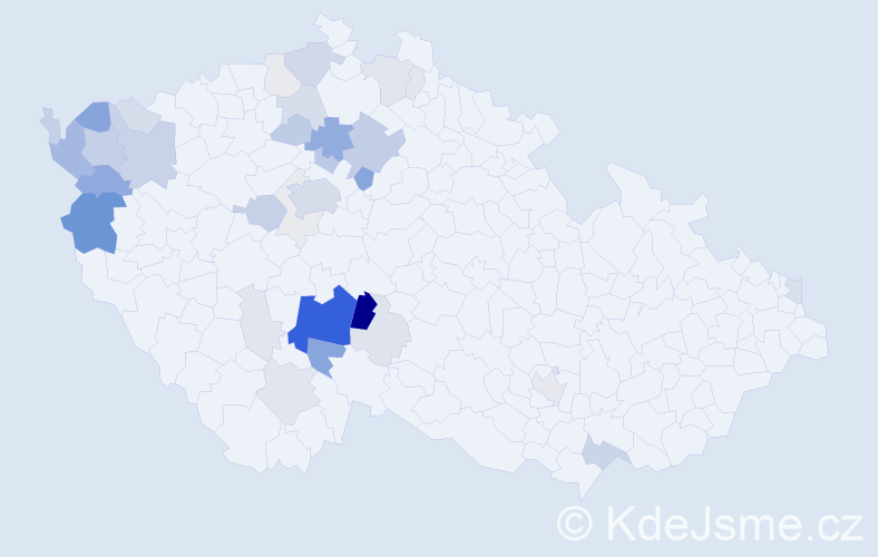 Příjmení: 'Kostroun', počet výskytů 129 v celé ČR